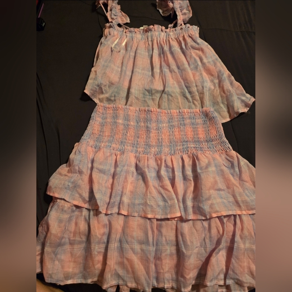 Chic Pastel Plaid 2 Piece Set